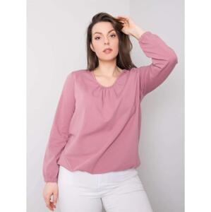 Dámska blúzka s dlhým rukávom plus size HAILEY tmavoružová