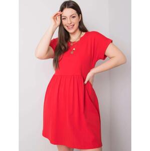 Dámske plus size bavlnené šaty MOLLY červené