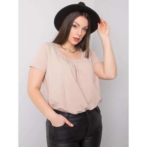 Dámska bavlnená blúzka plus size CELESTE beige