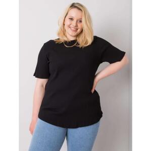Dámska plus size pruhovaná blúzka STELLA black