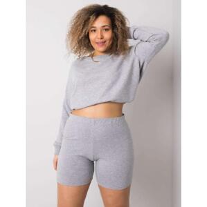 Dámske plus size bavlnené šortky ALESSIA sivé
