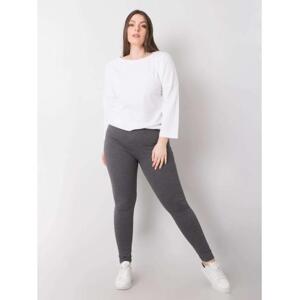 Dámske bavlnené plus size legíny RUE PARIS tmavo šedé