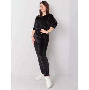 Dámsky velúrový plus size set JEANNE black