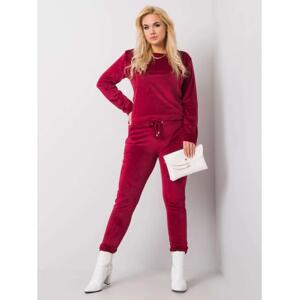 Dámsky plus size set JEANNE burgundy