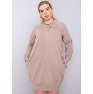 Dámske plus size šaty ARIADNE dark beige