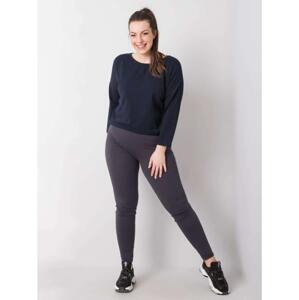 Dámske bavlnené legíny Phoebe plus size šedé