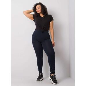 Dámske plus size bavlnené legíny PHOEBE navy blue