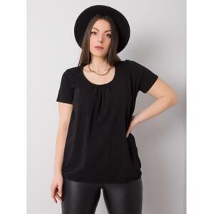 Dámska blúzka s okrúhlym výstrihom plus size CELESTE black