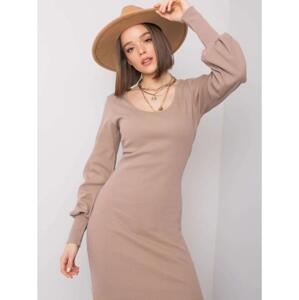 Dámske bavlnené šaty Alvine RUE PARIS dark beige