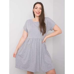 Dámske plus size šaty s krátkym rukávom MOLLY sivé