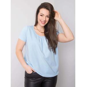 Dámska plus size bavlnená blúzka CELESTE light blue
