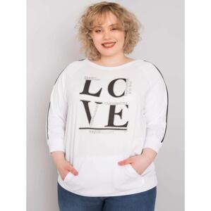 Dámska plus size blúzka s vreckom MEG biela