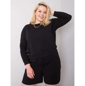 Dámska plus size bavlnená mikina DONNA black