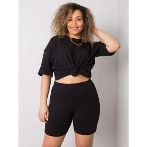 Dámske bavlnené plus size šortky ALESSIA black