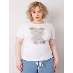 Dámska plus size blúzka s kamienkami LUCE biela