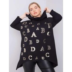 Dámska blúzka s kapucňou plus size AINA čierna