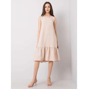 Dámske volánové šaty Jossie RUE PARIS beige