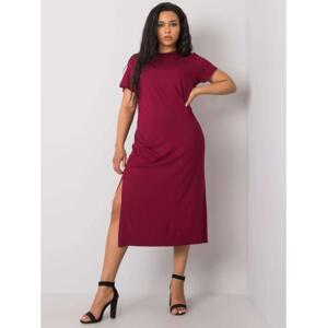 Dámske plus size šaty NANETTE bordová