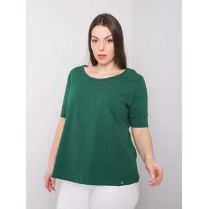 Dámske plus size bavlnené tričko MISSY tmavo zelené