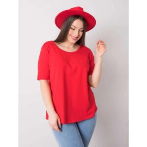 Dámske bavlnené plus size tričko MISSY červené