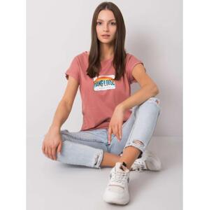 Dámske tričko s potlačou ALOHA dirty pink