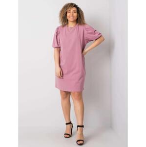 Dámske bavlnené plus size šaty JASMINE pink