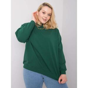 Dámska plus size bavlnená mikina HARMONY tmavo zelená