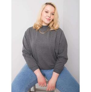 Dámska plus size bavlnená mikina HARMONY tmavo šedá