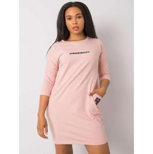 Dámske plus size šaty s vreckami SEREIA pink