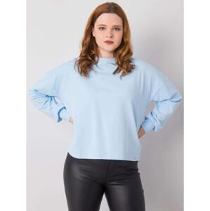 Dámska plus size mikina s dlhým rukávom FLORENTIA light blue