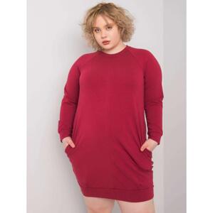 )Dámske plus size šaty ARIADNE burgundy