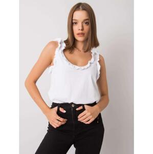 Dámsky top s volánikmi Sarai RUE PARIS white