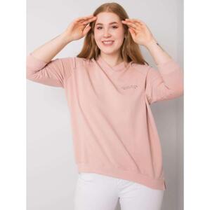 Dámska plus size bavlnená mikina NENIA pink