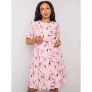 Dámske vzorované šaty CELENE plus size pink