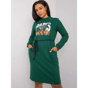 Dámske plus size bavlnené šaty LAREEN green