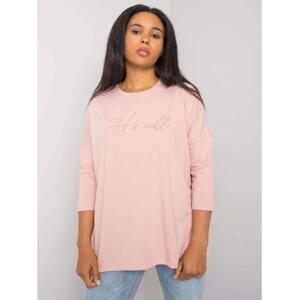 Dámska plus size blúzka LUIGINA dirty pink