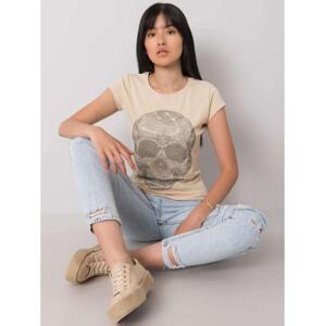 Dámske tričko SKULL beige