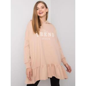 Dámska oversize tunika s kapucňou VANESSA beige