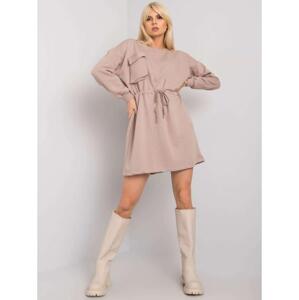 Dámske oversize šaty Kelbi RUE PARIS dark beige
