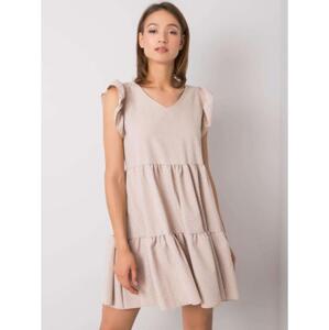 Dámske pruhované šaty RUE PARIS Aubriella beige