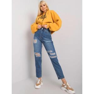 Dámske džínsy s dierami fit Odette RUE PARIS modré