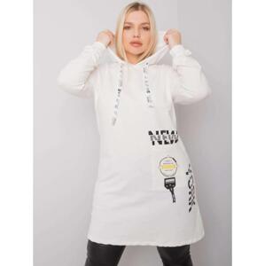 Dámska plus size tunika s kapucňou ASHFORD ecru