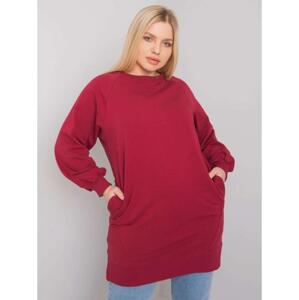 Dámska hladká blúzka plus size TOLEDO bordová