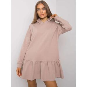 Dámske šaty s kapucňou ALIYE dark beige