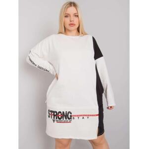 Dámska plus size bavlnená tunika ELEASHA ecru