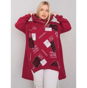 Dámska plus size mikina IVES burgundy