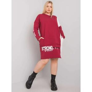 Dámska plus size bavlnená tunika ELEASHA bordová