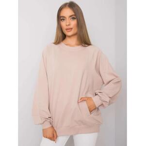 Dámska mikina s vreckami Gaelle RUE PARIS light beige