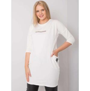 Dámske plus size šaty s vreckami SEREIA ecru