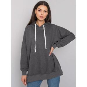 Dámska mikina s kapucňou melange basic CLEVELAND dark grey